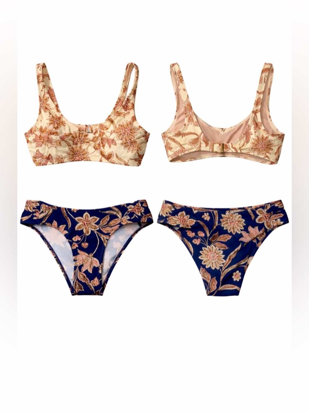 Baja Boho Wrap Front Bralette & Shirred Side Hipster Bikini Set - Picture 2 of 3